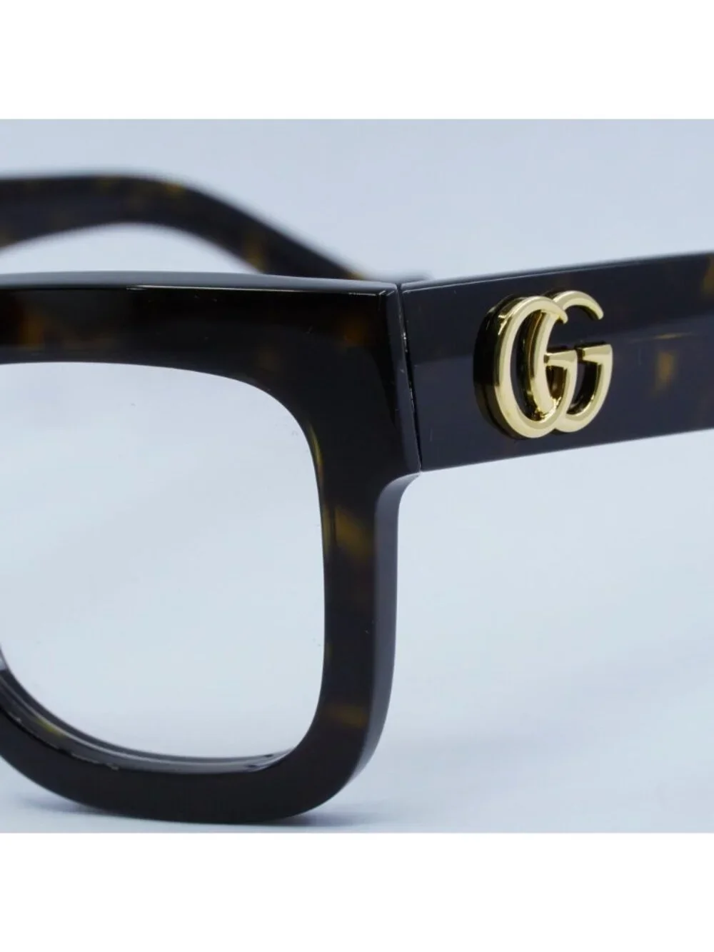 Gucci GG1549O 002 Eyeglasses Havana 52mm Square Frame